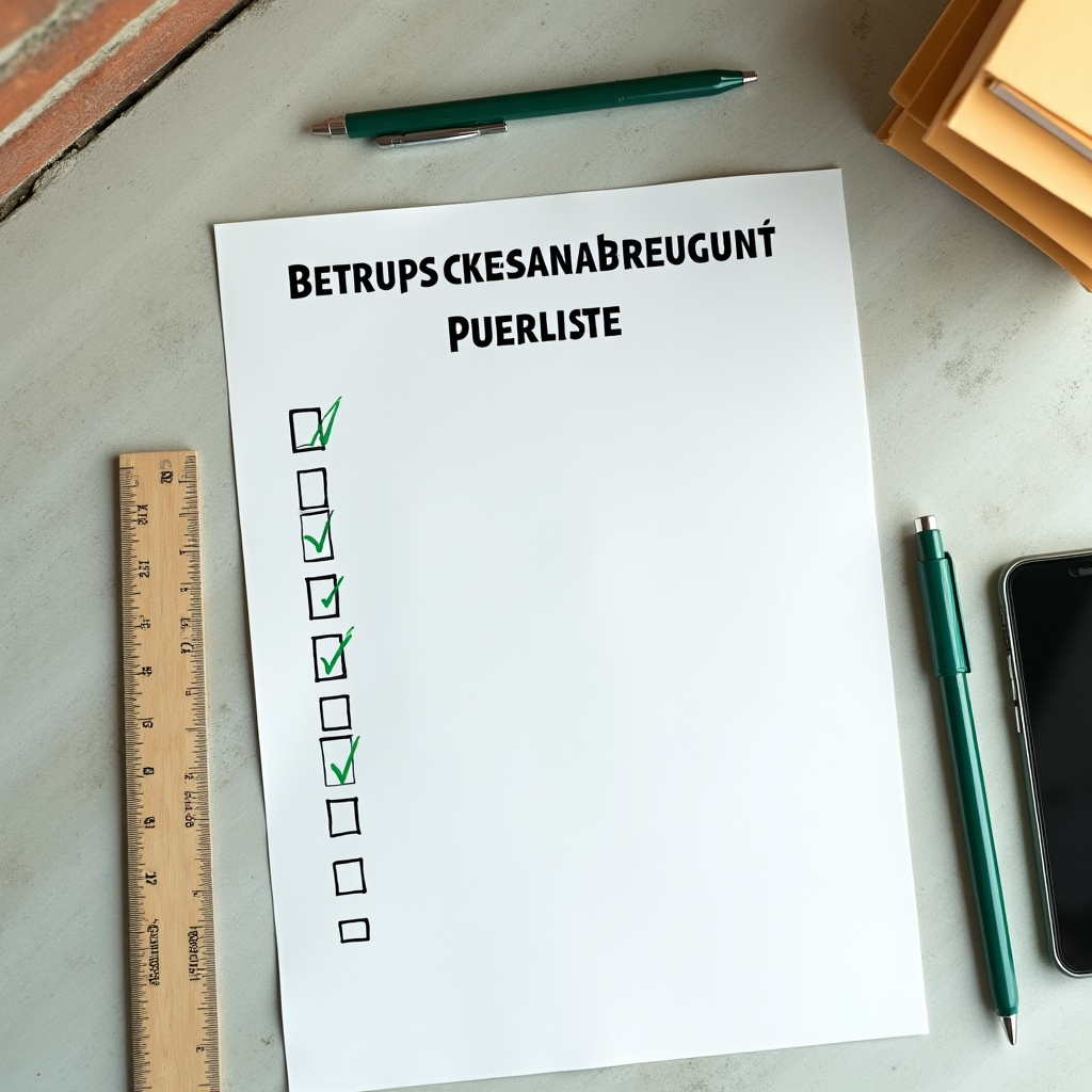 Checkliste und Unterlagen zur Betriebskostenabrechnung auf einem Schreibtisch